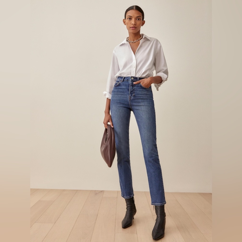 Reformation Liza High Rise Straight Long Jeans. Size 24 - Picture 5 of 10